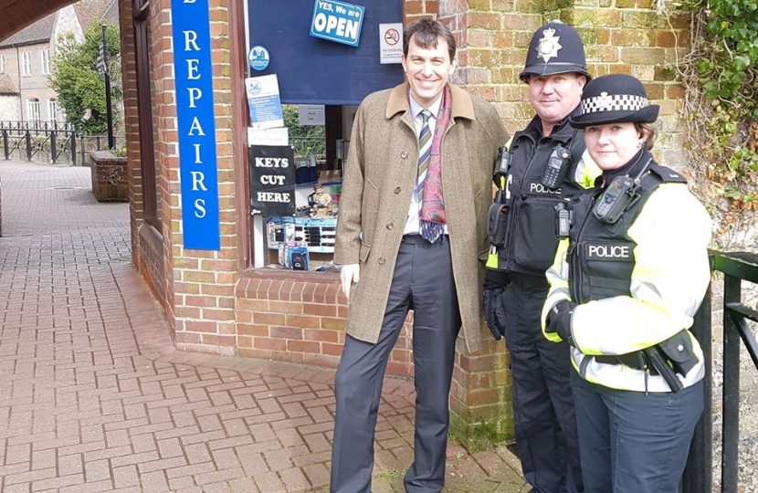 John speaking to the extra police officers on duty to support Salisbury